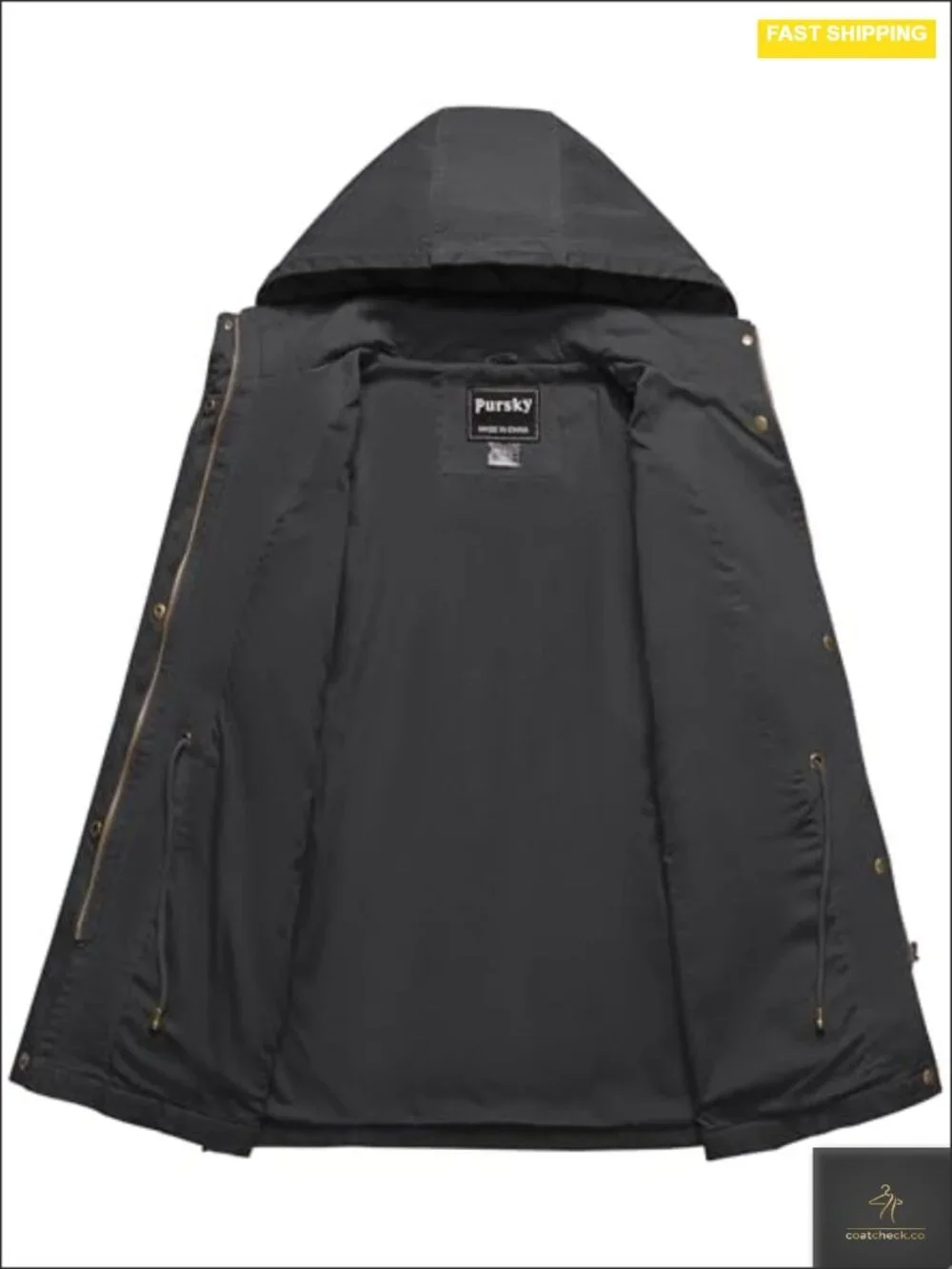 Women's Cotton Anorak Jacket Lightweight Military Safari Utility Coat Removable